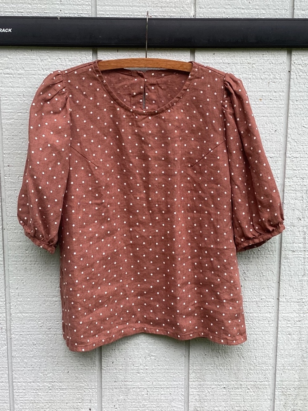 NEW notperfectlinen CARMEL puff sleeve linen top SHIRT